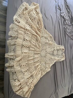 Free People Cream Crochet overlay